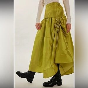 Free people chartreuse skirt